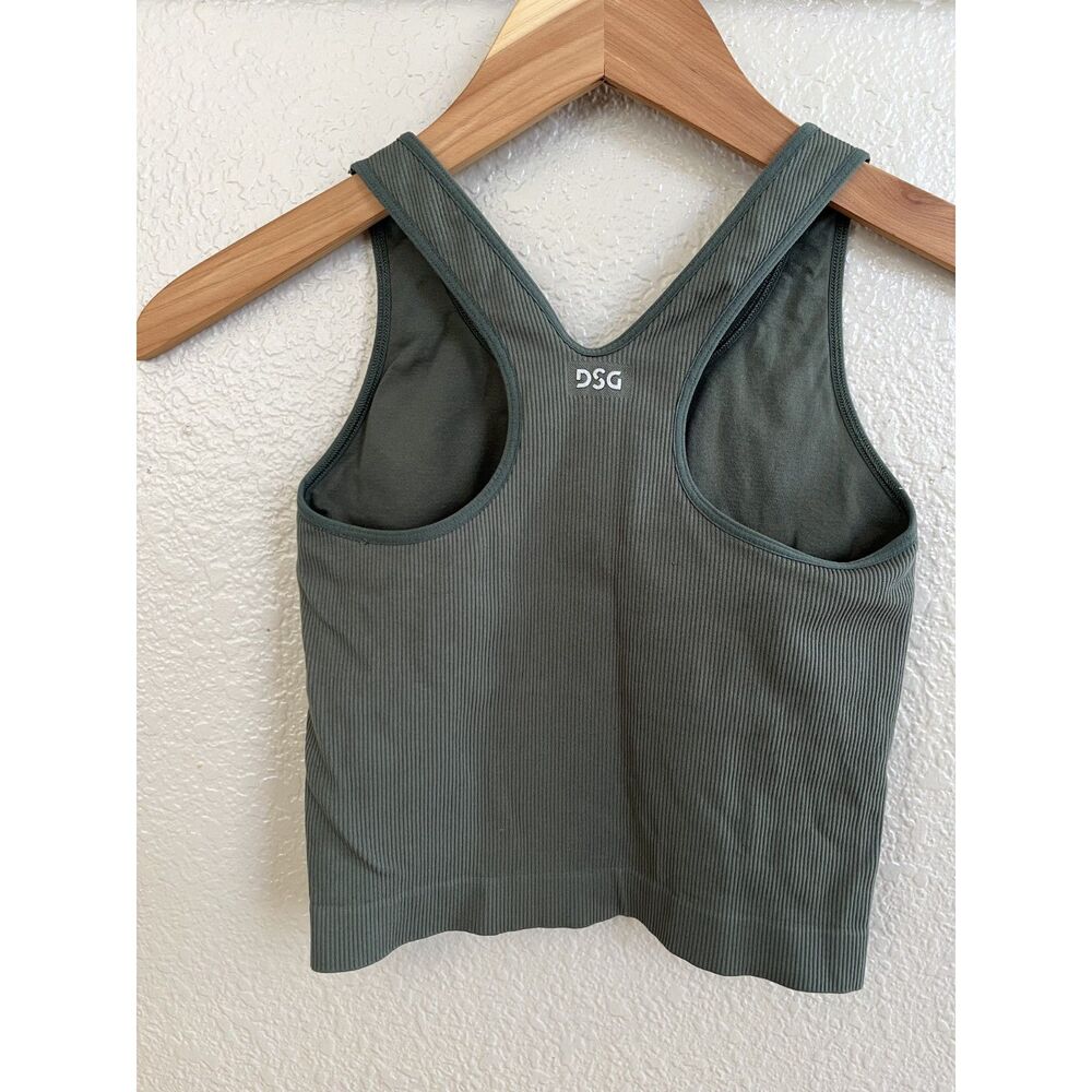 DSG Sports Bra Olive Ribbed Tank Top‎ S - Picture 2 of 5